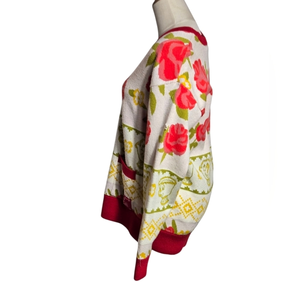 Disney Beauty And The Beast Red and Green Floral Cardigan - Picture 6 of 9